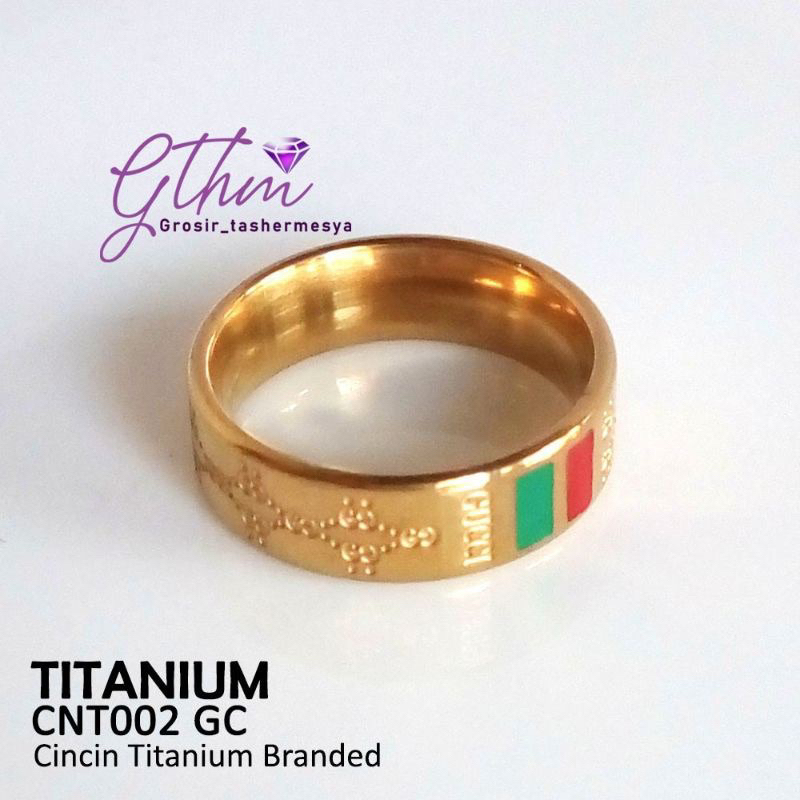 COD || cincin titanium guci silver dan gold branded sedang trend cnt002 bisa untuk pasangan (harga satuan)