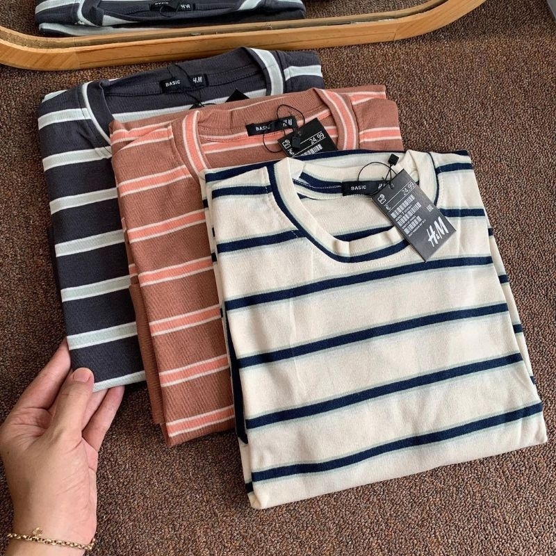 Dwistuff Basic tee Kaos Lengan Panjang Rib Wafer Rajut Katun Polos Motif