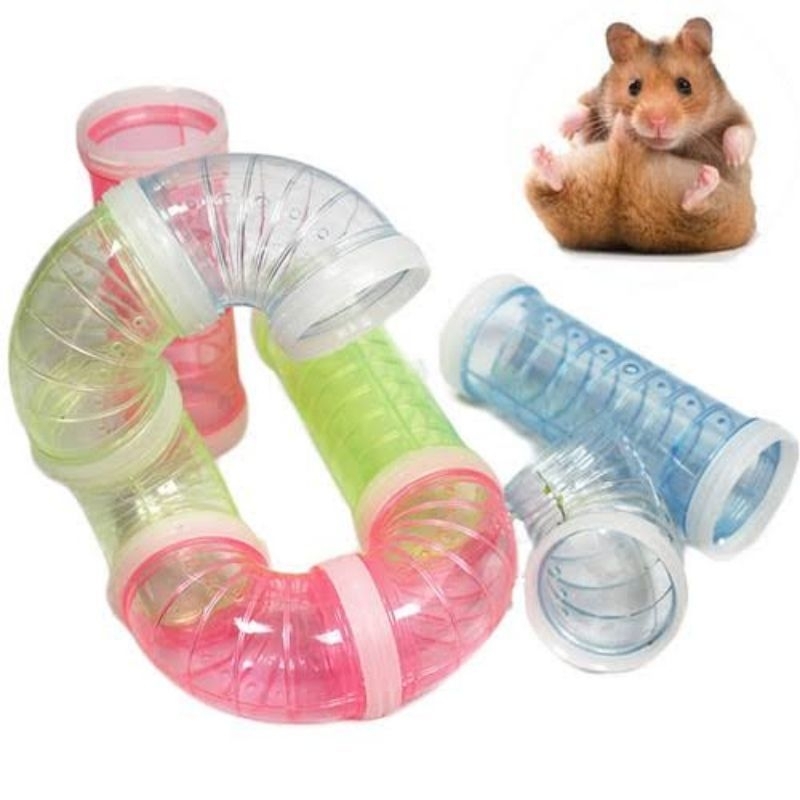 Hamster Plastic Tunnel 1 SET Terowongan Mainan Hamster