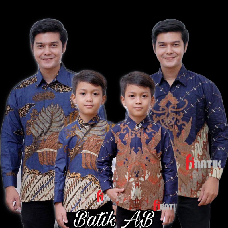 Baju Batik Couple Ayah dan Anak Laki laki Batik Lengan Panjang Motif Terbaru