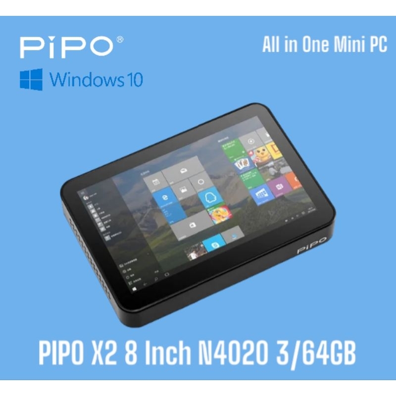PIPO X2 Mini PC 8&quot; N4020 QuadCore 3/64GB/4/64GB Touch Wifi Windows 10
