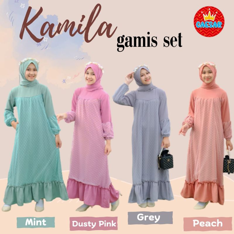 Gamis Tile Anak Perempuan Remaja Tanggung Free Pashmina Gamis Tulle Premium Baju Lebaran Anak Caesar