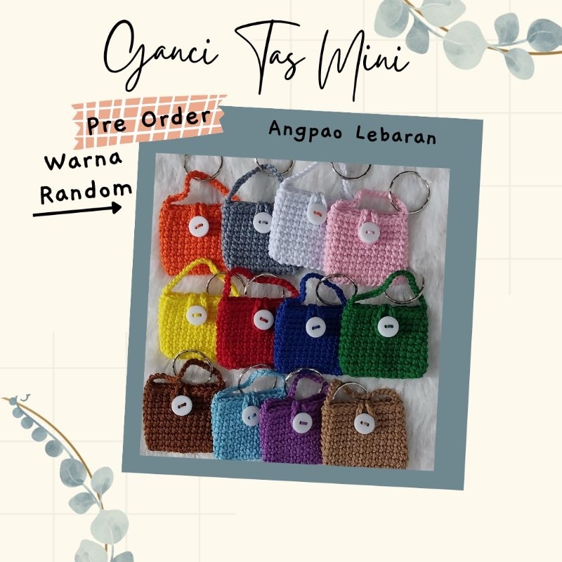 PRE ORDER / Ganci/Gantungan kunci rajut/ angpao lebaran / Angpao Rajut / Harga per Pcs