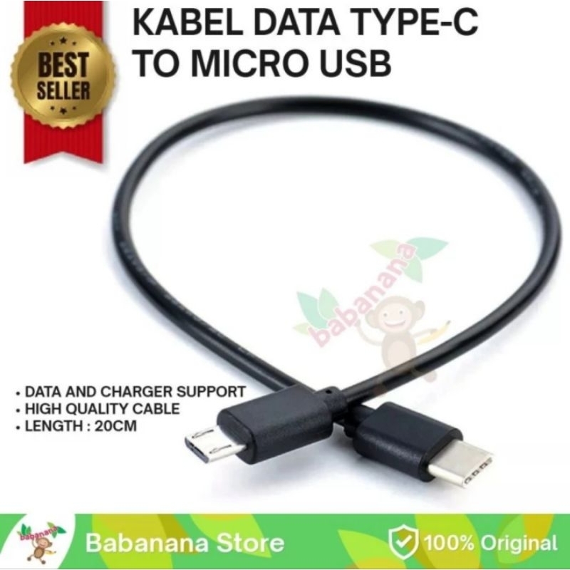 Kabel Adapter Type-C to Micro USB Converter Charger Data Casan HP