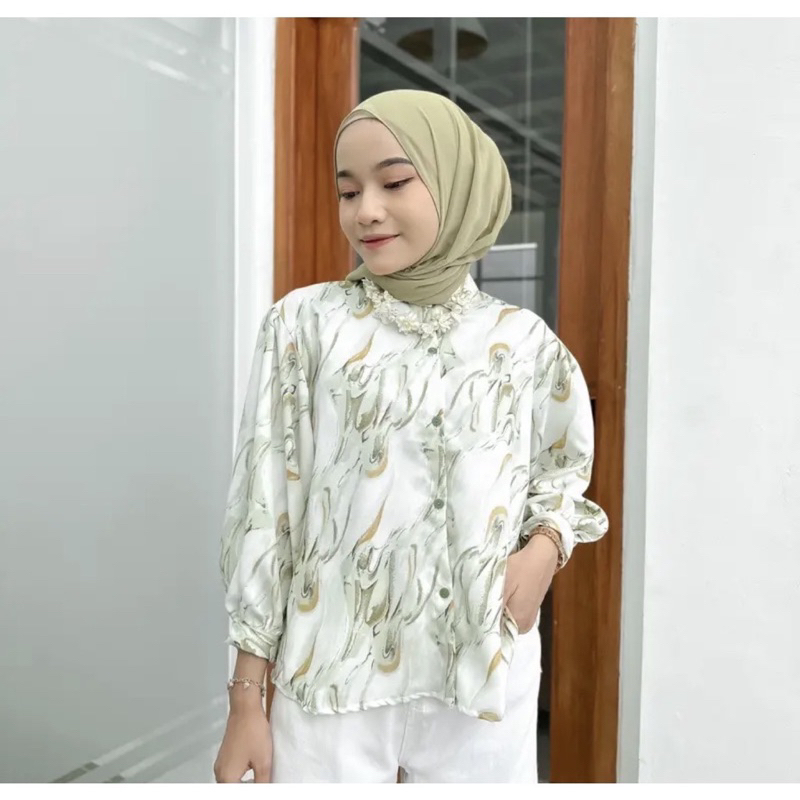 MARBLE PUFFY BLOUSE