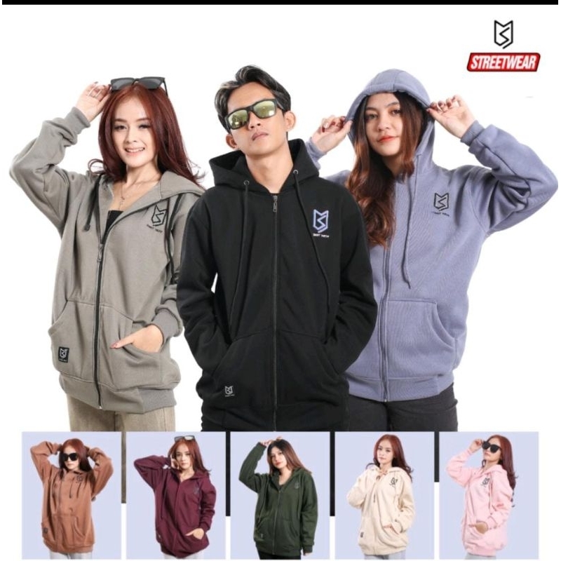 COD Hoodie Zipper MS StreetWear Sweater Switer Pria Wanita Remaja Dewasa Unisex Premium High Quality Logi Bordir Free Ongkir