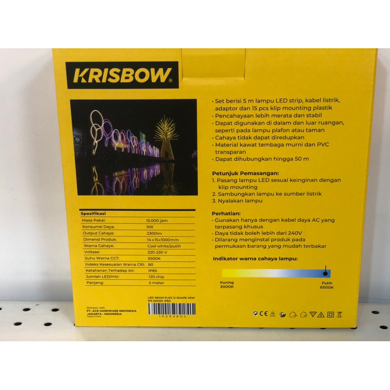 KRISBOW 5MTR LAMPU LED NEON FLEX 45W/ACE KRISBOW LED NEON FLEX D SHAPE 5M/LAMPU PLAFON/LAMPU TEMPEL/LAMPU KOLONG/ACE LAMPU LED OUTDOOR