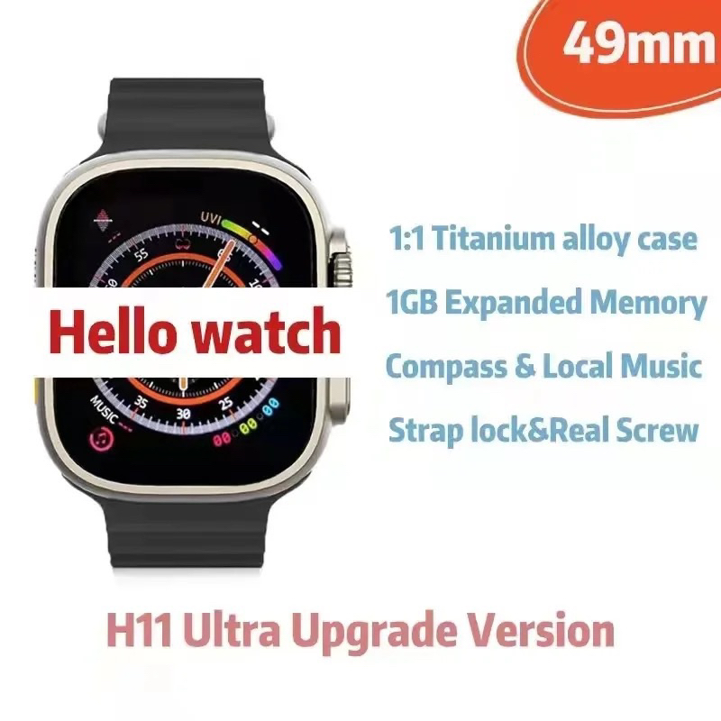 (FREE STRAP) hello watch x h11 ultra upgrade latest version smartwatch ultra copy series h11