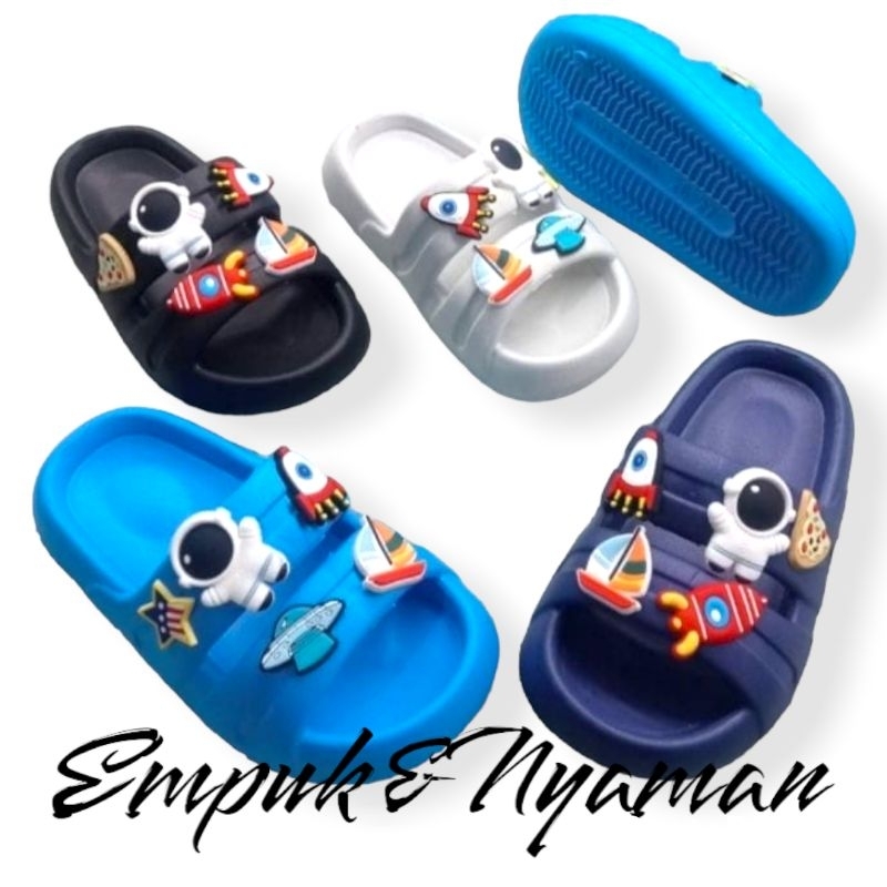 Sandal Anak Cowok Astronot Import Sandal Selop Ban Dua Anak Laki laki Kekinian Viral Sandal Anak Cowok jibbitz Astronot Terbaru