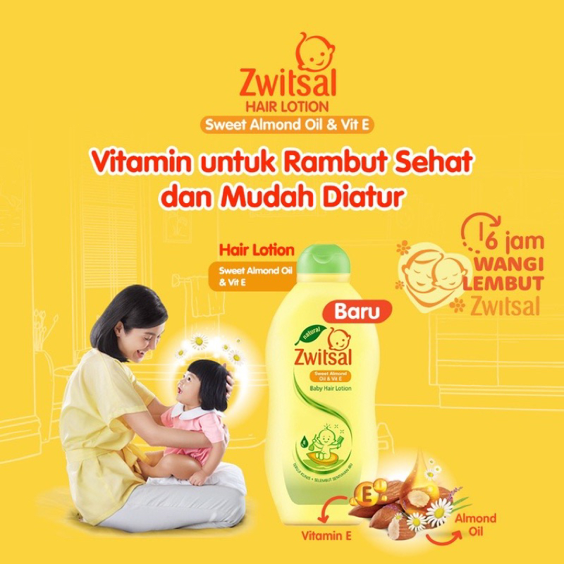 BUY 1 GET 1 FREE ZWITSAL Natural Baby Hair Lotion 200 100 ml 200ml 100ml Losion Minyak Penumbuh Perawarab Rambut Bayi Baru Lahir Promo Termurah Murah Beli 1 Gratis 1 Original Newborn Sweet Almond Oil &amp; and Vitamin Vit E