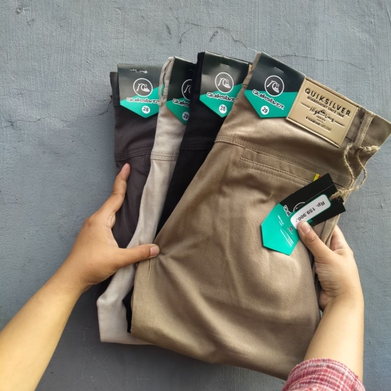 Celana Panjang Chinos Pria Pensil Kain Melar Premium