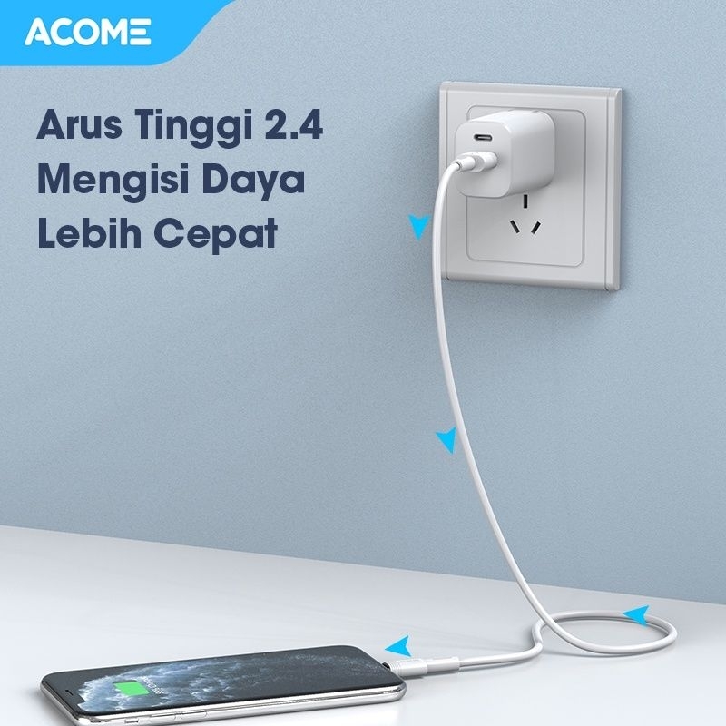 ✅(BISA COD) USB Kabel ACOME Untuk iPhone 5 6 7 8 X XR XSMAX 11 Fast Charging Ori acome Original VP-14