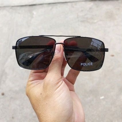 kacamata police polarized kacamata antisilau gaya pria frame hitam titanium antikarat