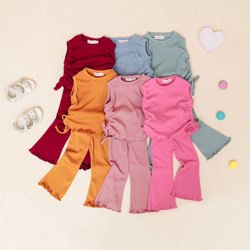 JULIA SET | SETELAN ANAK CEWEK CELANA KULOT CUTBRAY USIA 0-5 TAHUN | CELANA KULOT ANAK PEREMPUAN MER