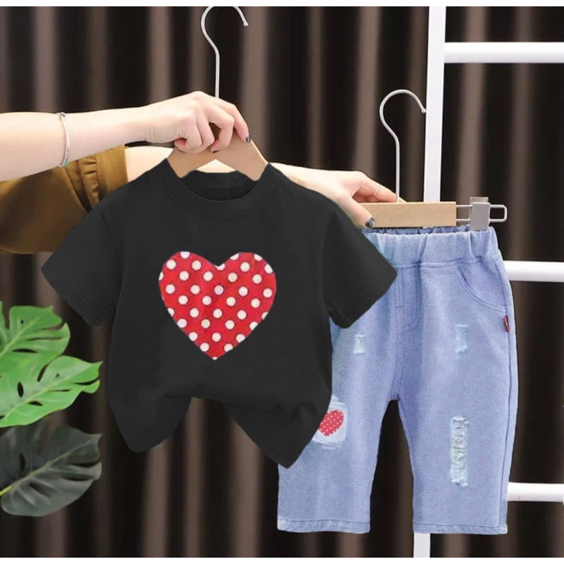 baju setelan anak perempuan anak celana bahan denim 1-5 tahun grosir ardan baju anak