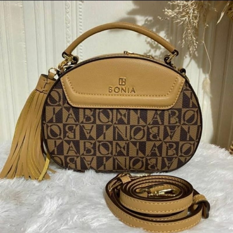 tas bonia original baby sonia monogram coklat