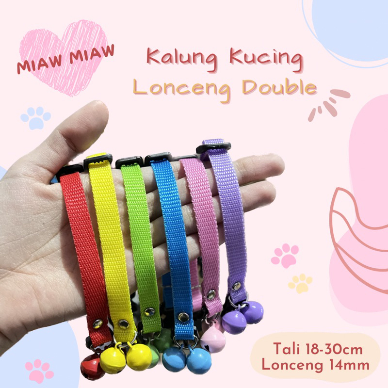 Kalung Kucing Double Lonceng 14mm by Miaw Miaw