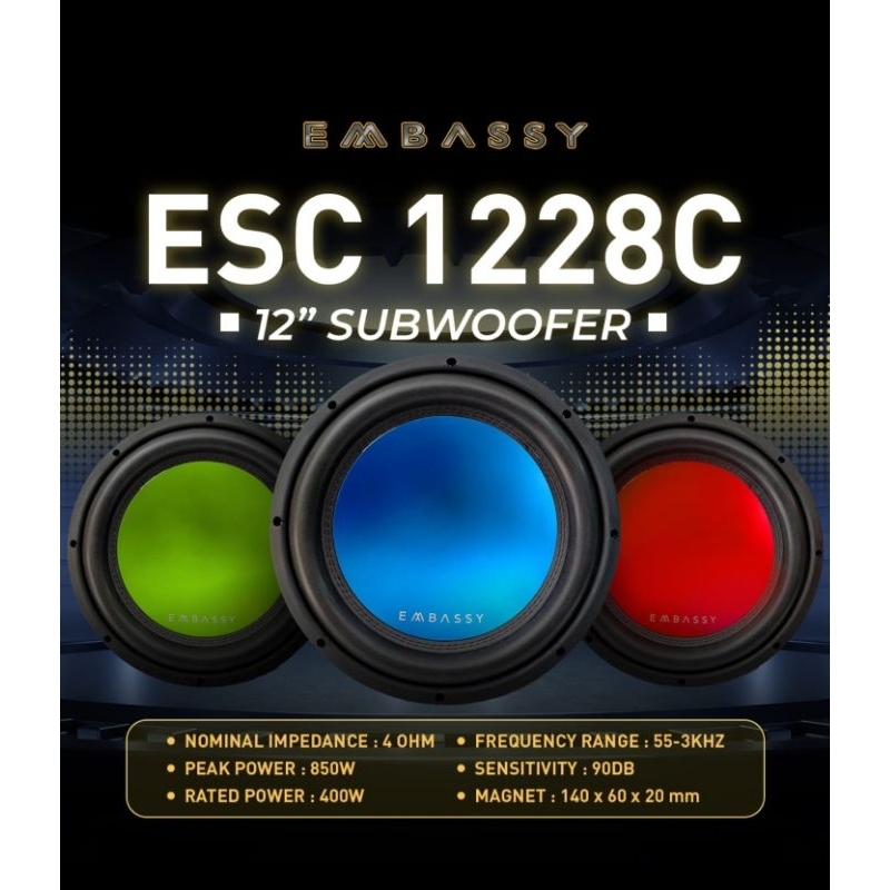 Subwoofer 12inch Embassy Es1228C, DblCoil