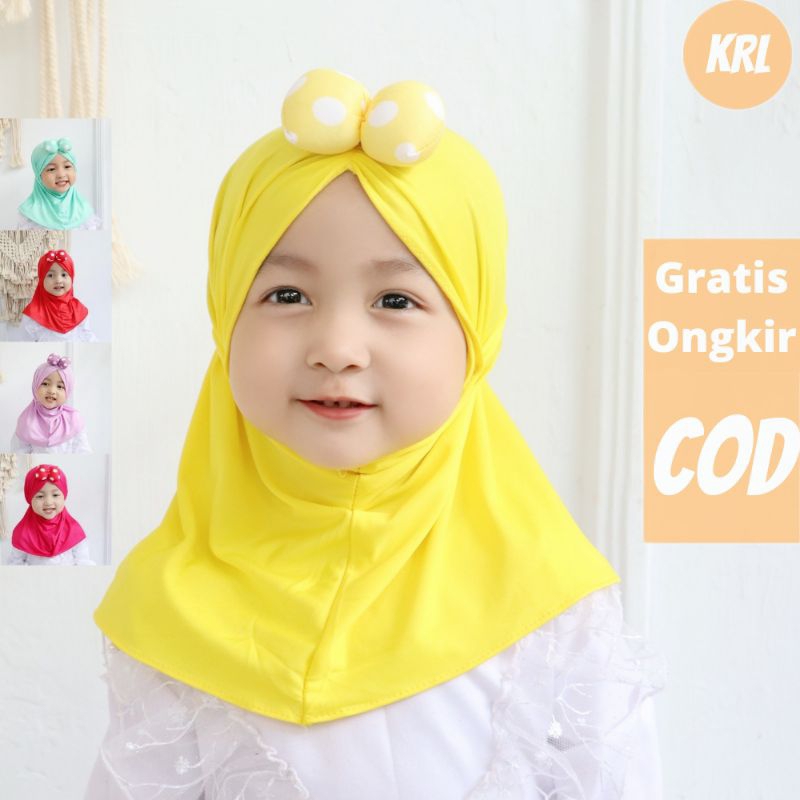 HIJAB BAYI MINI POLKADOT / HIJAB BAYI LUCU / HIJAB BAYI MURAH / HIJAB ANAK / KERUDUNG ANAK