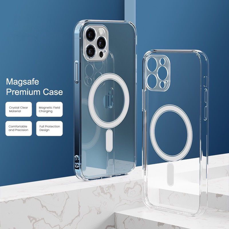 MAGSAFE CASE IPHONE 7/ 7+/ 8/ 8+/ X/ XS/ XR/ IPHONE 11/ 11PRO/ 11PRO MAX/ IPHONE 12/ 12PRO/ 12PRO MAX/ IP 13/ 13PRO/ 13PRO MAX/ IP 14/ 14PRO/ 14PRO MAX/ 14PLUS/ CLEAR HYBRID BUMPER CASING IPHONE