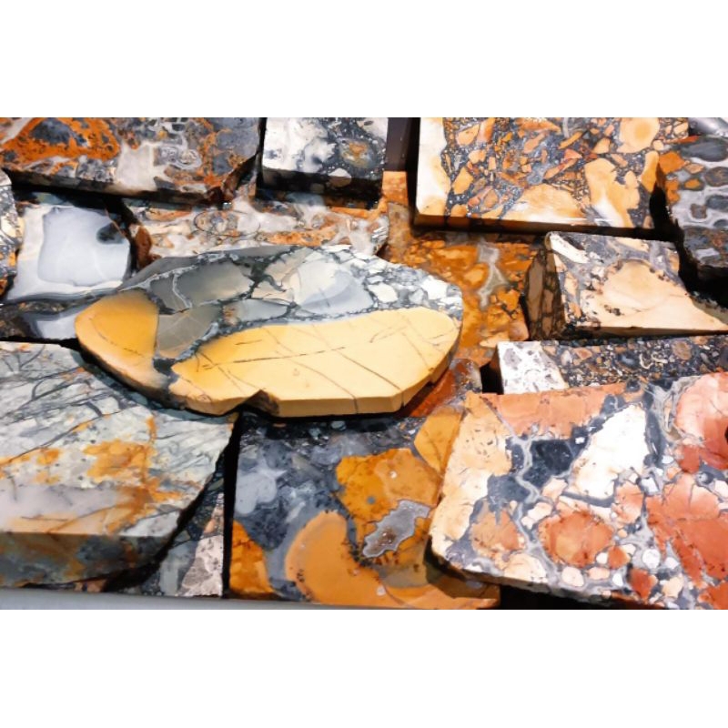 BAHAN NATURAL ROUGH MALIGANO JESPER SAKURA / BATU AKIK GAMBAR MOTIF PANCAWARNA JASPER LEMPENGAN