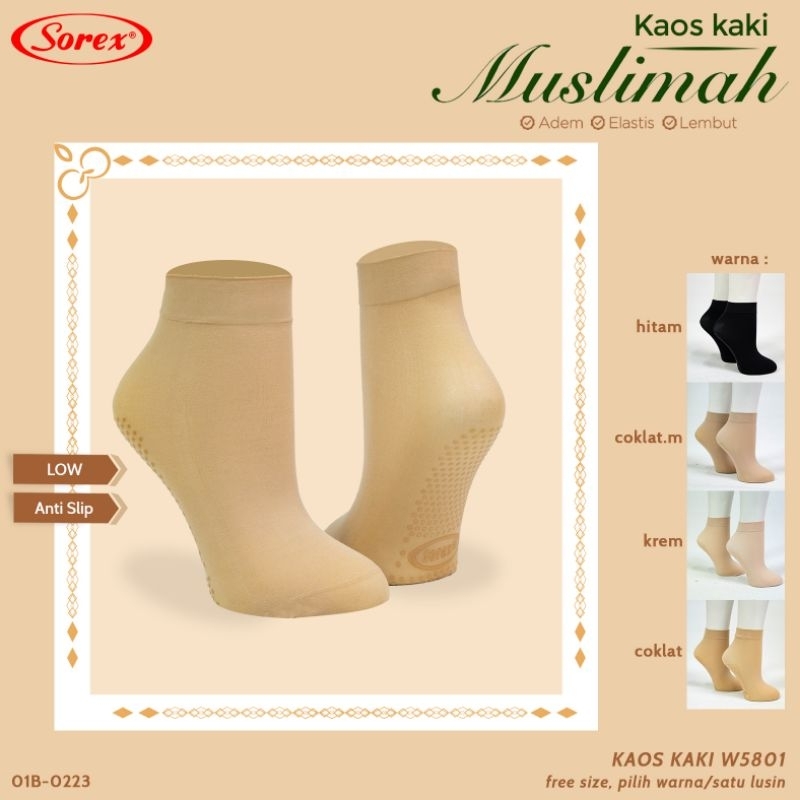 Sorex kaos kaki muslimah W 5801 W 5802 W 5803