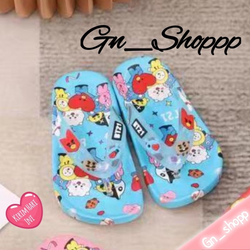 30-35 Sandal Jepit Anak Karakter BT21 Import 5118-X1