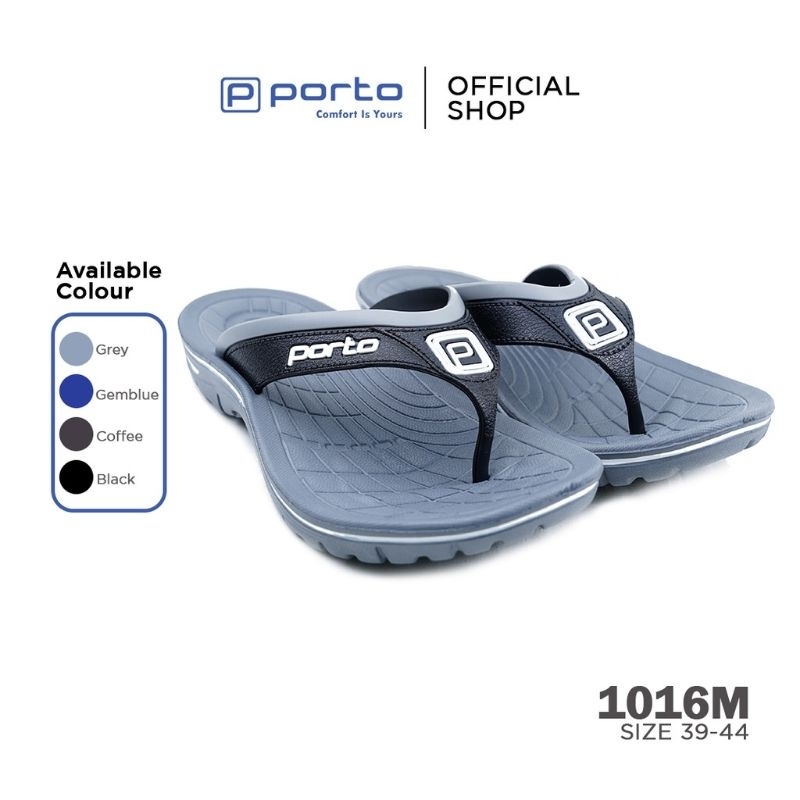 TERBARU Sandal Slip On Jepit Karet Dewasa Pria PORTO 1016 Size 39-44