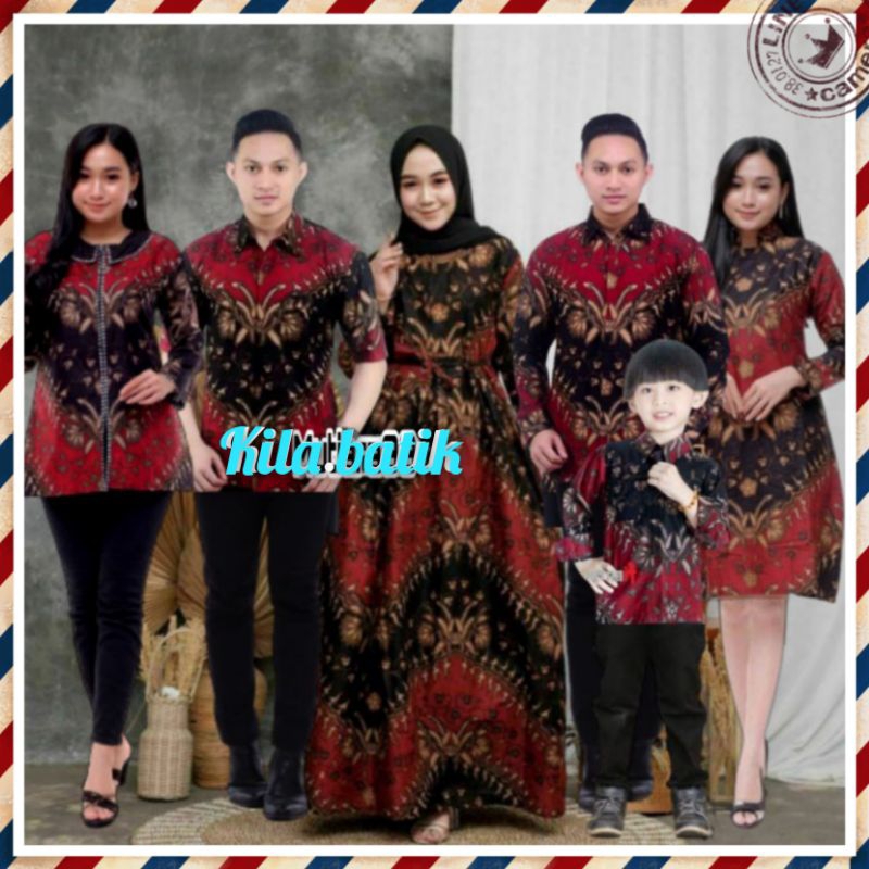 Maura Couple Sania Ruffle Batik Couple ori Ndoro jowi DNT motif keris merah Garansi Termurah S M L XL XXL