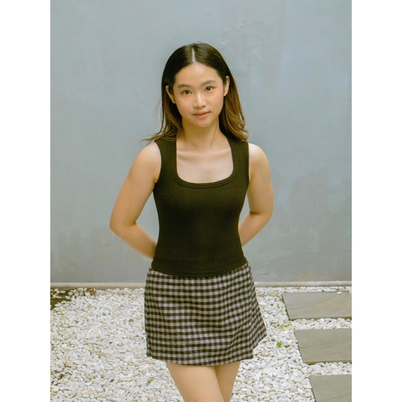 FOLIEROFFICIAL - Pierre Tank Top / Atasan Singlet / Dalaman Tank top / Square Tank / Ribbed Knit Squ