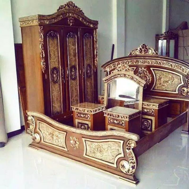 Kamar Set Model Angola / Paket Seserahan Pernikahan / Lamaran Pernikahan / dipan angola jati / Lemar