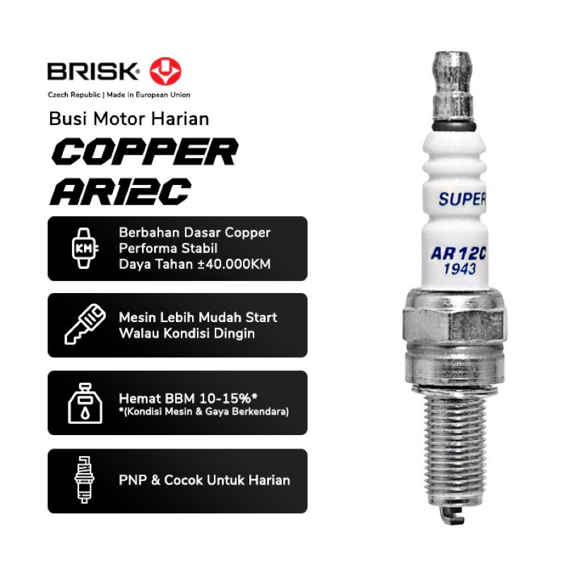 Busi Racing Brisk NMAX Aerox 155 PCX VARIO 125 150 Copper Super AR.12C