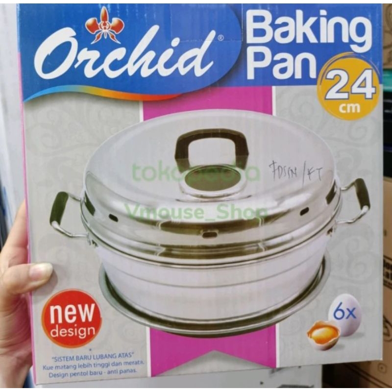 BAKING PAN ORCHID 24CM 6 TELUR - ORCHID BAKING PAN 6 TELUR - BAKING PAN ORCHID LOYANG 24CM - BAKING 