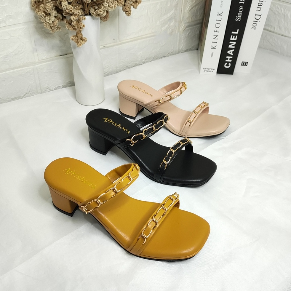 Afrishoes Sopia Sandal Heels Wanita Ban Dua 5cm