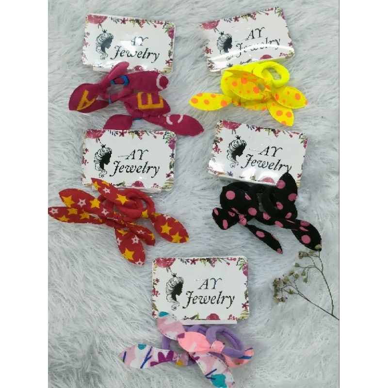 ikat rambut chibi kecil motif / isi 3pcs