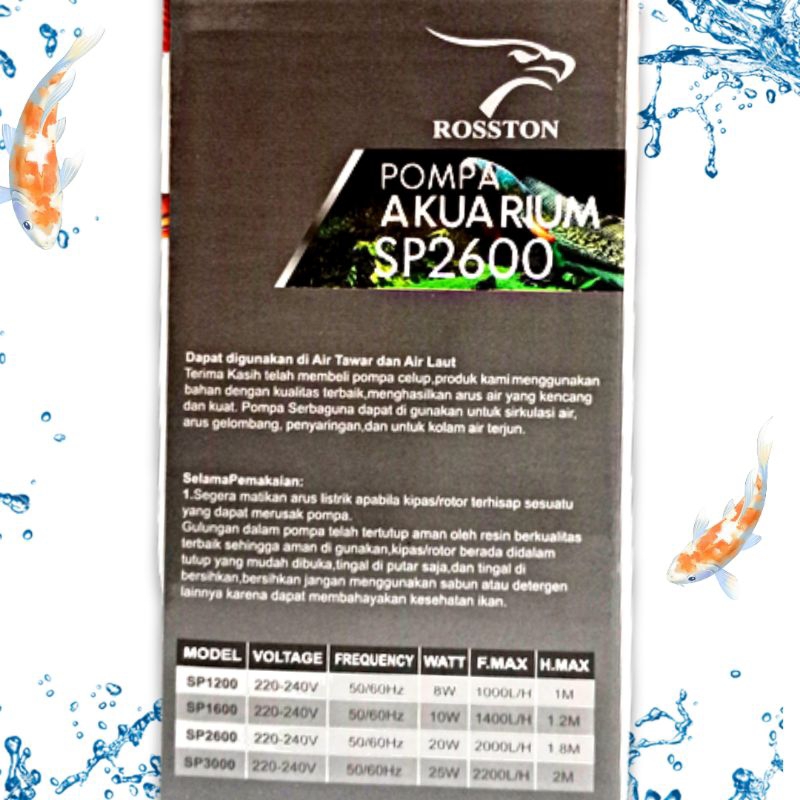 Promo Murah Pompa Aquarium ROSSTON SP / RS 2600