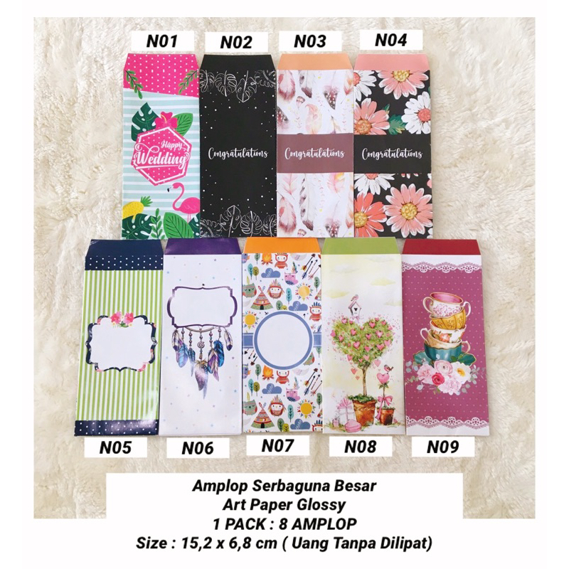 

Amplop Serbaguna Besar // harga per 1 pack // 1 PACK : 8 AMPLOP