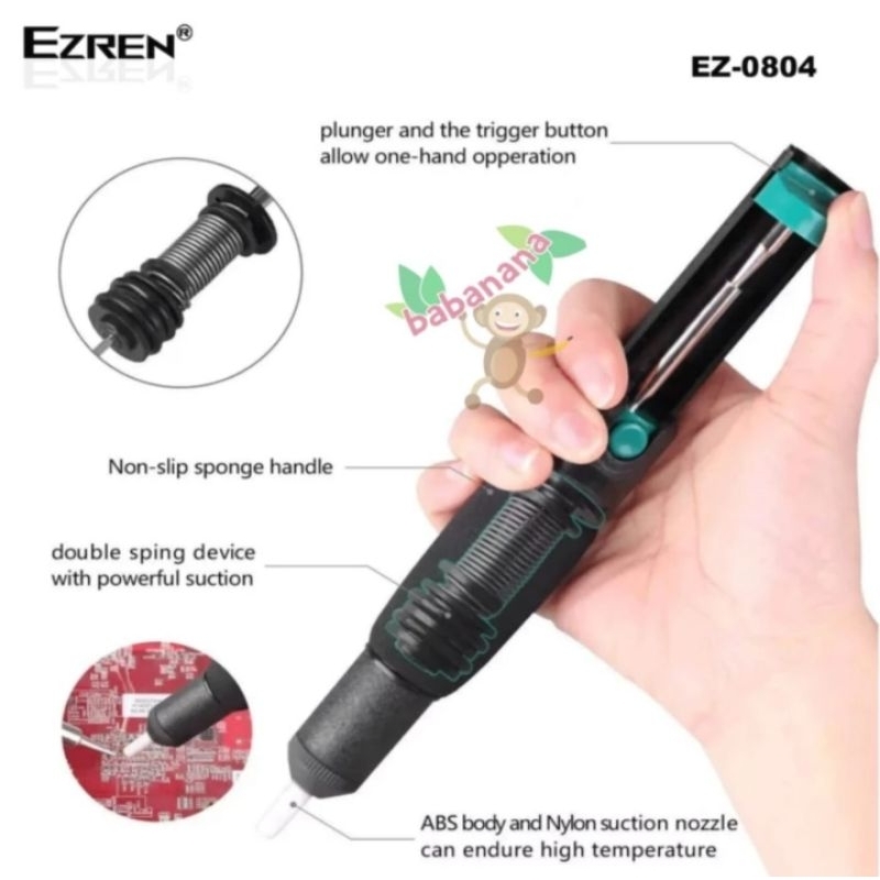 Ezren EZ-0804 Penyedot Timah Soft Grip Solder Sedotan Alat Sedot Pompa