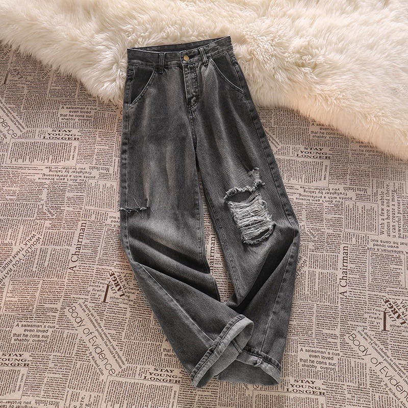 Sevins - Highwaist loose jeans ripped X90