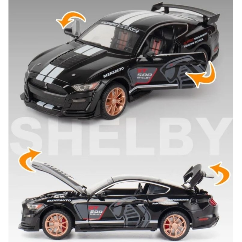 Diecast Mobil Balap Ford Mustang Shelby GT500 Miniatur Die-cast Mobil Alloy Metal