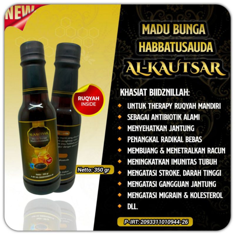 

Madu Bunga Habbatussauda 350g Murni madu