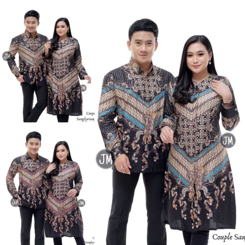 Tunik Batik Couple Modern M L XL XXL Set Pakai Couple Batik Atasan Batik Tunik Wanita Kantor