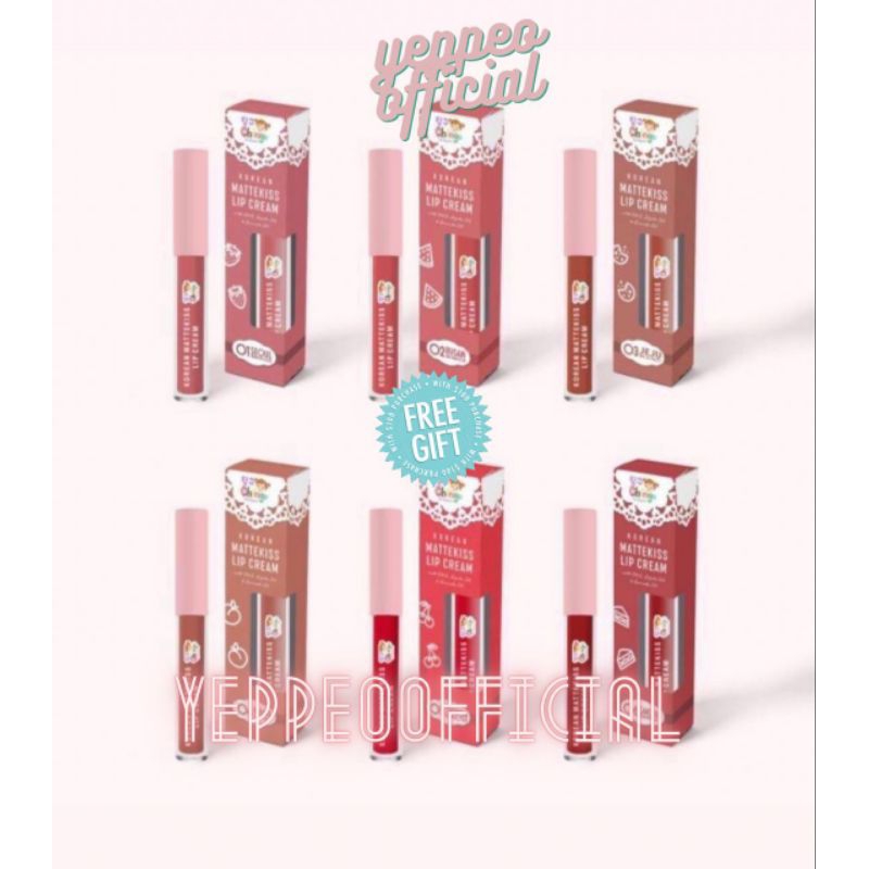 YO - {LAST STOCK}{FREE GIFT}{BPOM} KOREAN LIP CREAM MATTE KISS | LIP MATTE CHINGU X YEPPU YEPPU BY K