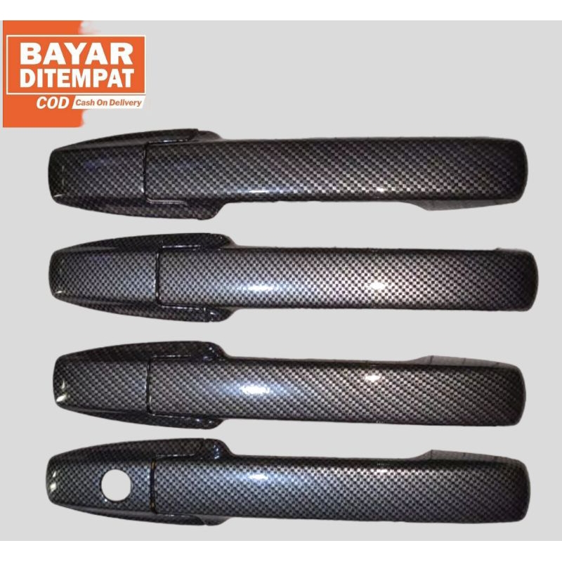 cover handle pintu mobil brio model karbon