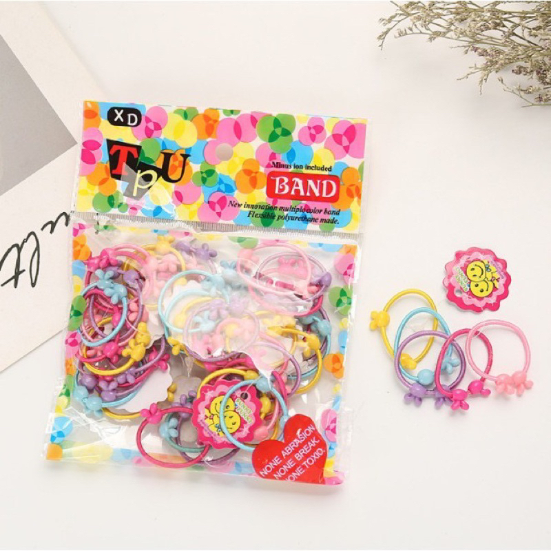 50pcs Karet Rambut Anak Colorful