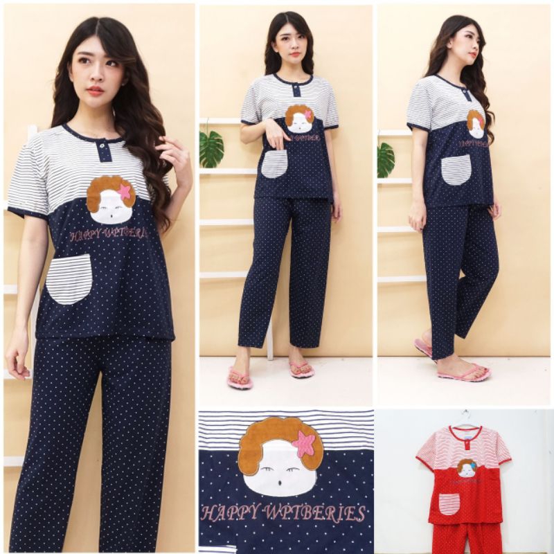 Piyama Cp dewasa katun patricia