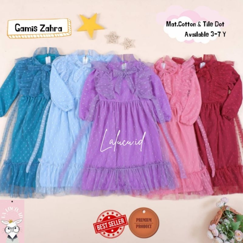 GAMIS ZAHRA ANAK 3-7TAHUN | GAMIS TILE ANAK PEREMPUAN