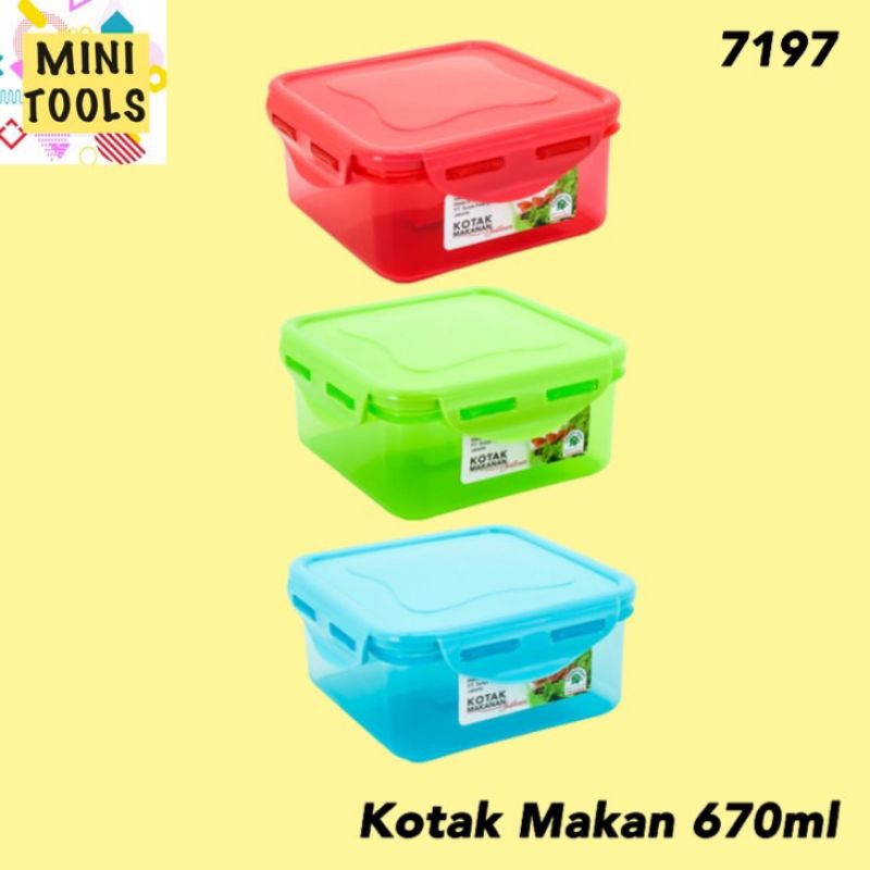 Tempat Makanan Sealware Lock 4 670ml / Kotak bekel / Green Leaf 7197