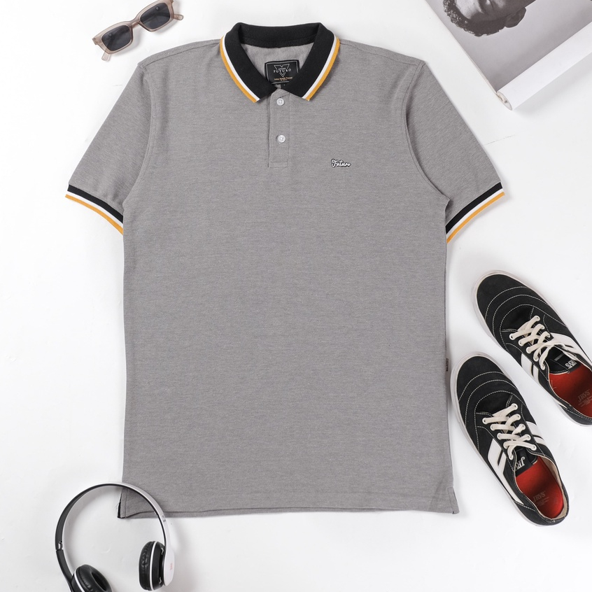 Kaos Kerah Polo Shirt List Kerah Kaos Polo Pria Premium Atasan Cowok OOTD Terbaru