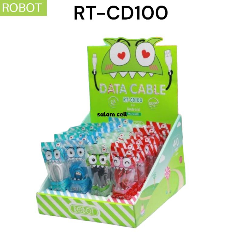 Kabel Data Robot RT-CD100 Micro Usb Fast charging Original RT CD100 Garansi Resmi